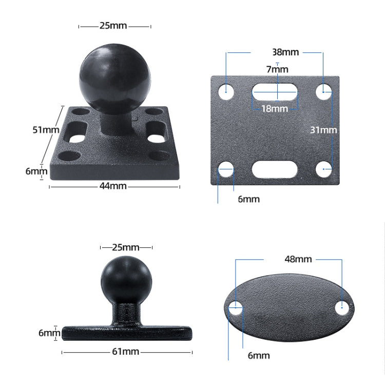 KZ06J Monitor Mount Tablet PC Aluminum Alloy Agricultural Machinery Bracket, Style: Ellipse+Link+Ellipse - Desktop Holder by PMC TechLife | Online Shopping South Africa | PMC TechLife | Buy Now Pay Later Mobicred