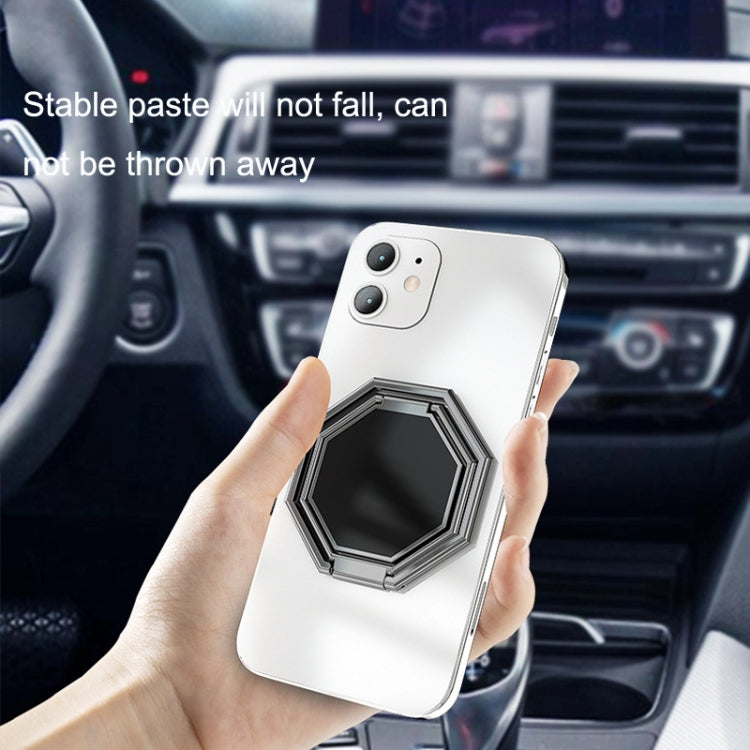 Metal Ring Buckle Live Rotating Magnetic Suction Car Desktop Tablet Folding Phone Bracket(Silver) - Desktop Holder by PMC TechLife | Online Shopping South Africa | PMC TechLife
