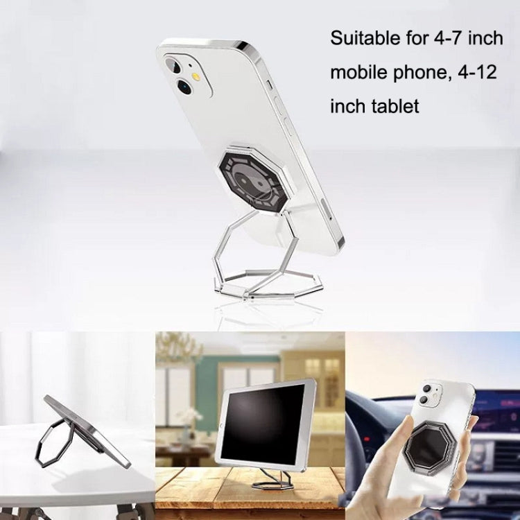 Metal Ring Buckle Live Rotating Magnetic Suction Car Desktop Tablet Folding Phone Bracket(Bagua Map) - Desktop Holder by PMC TechLife | Online Shopping South Africa | PMC TechLife