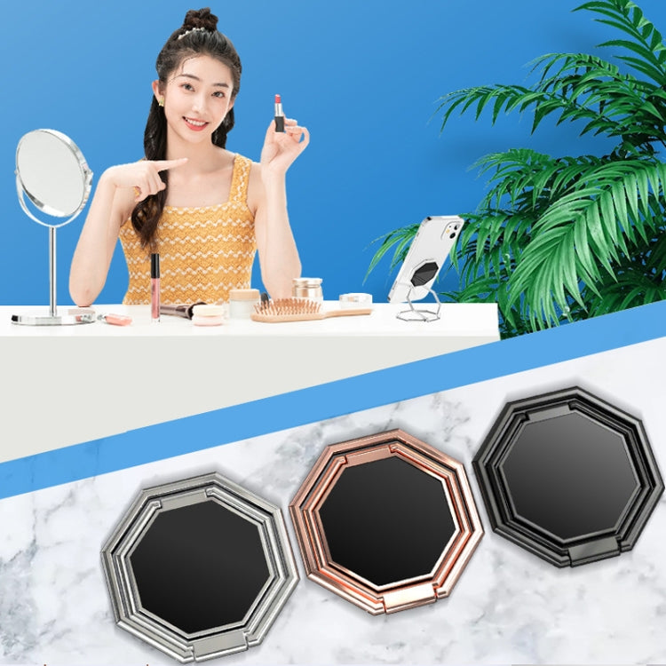 Metal Ring Buckle Live Rotating Magnetic Suction Car Desktop Tablet Folding Phone Bracket(Black) - Desktop Holder by PMC TechLife | Online Shopping South Africa | PMC TechLife