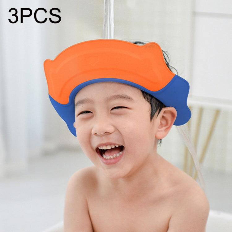 3PCS Shampoo Earmuffs Silicon Infant Wash Bath Cap Child Washing Hat(Orange) - Baby Care by PMC Jewellery | Online Shopping South Africa | PMC Jewellery