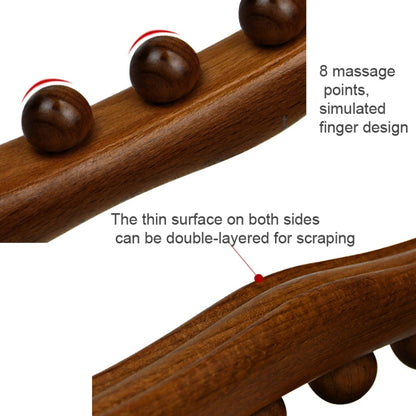 Eight-bead Beech Wood Carbonized Massage Stick Rolling Tendon Scraping Stick 53cm - Massage & Relaxation by PMC Jewellery | Online Shopping South Africa | PMC Jewellery