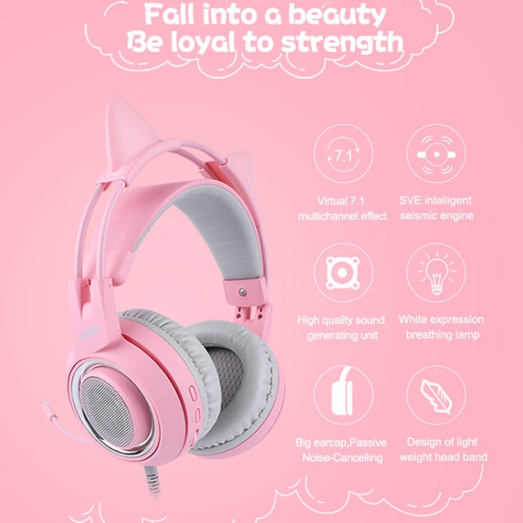 SOMIC G951PINK Head-mounted 7.1 Channel Anchor E-Sports Game Headset Wheat(Pink) - Multimedia Headset by PMC Jewellery | Online Shopping South Africa | PMC Jewellery