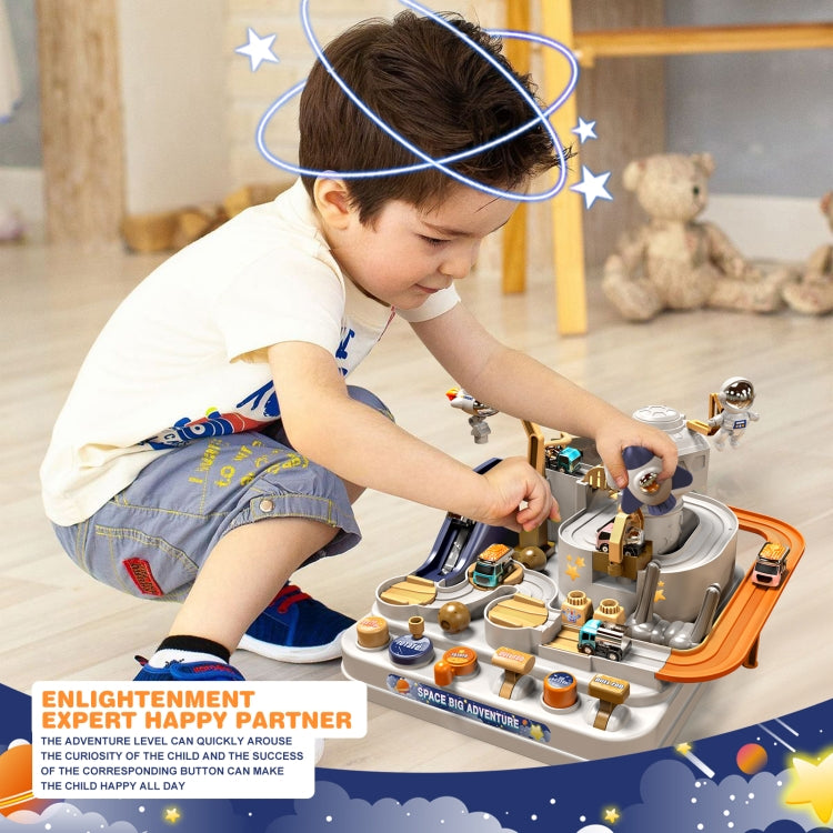 Space Rocket Rail Car Train Track Toys for Kids  Mechanical Adventure ,Style:  Radar Model With 3 Vehicles - Model Toys by PMC Jewellery | Online Shopping South Africa | PMC Jewellery