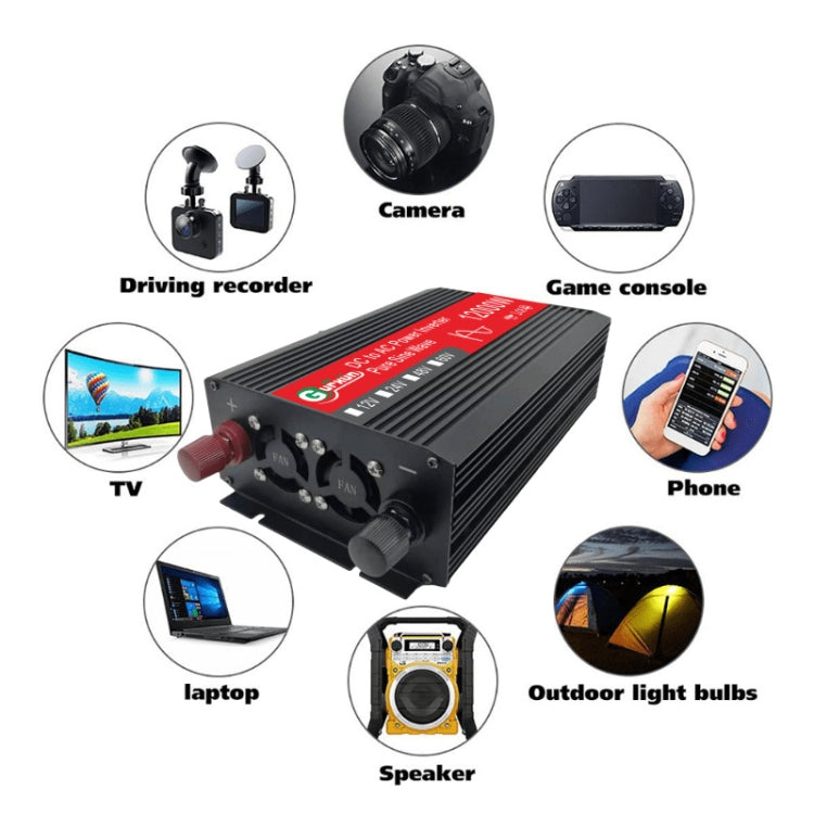 Gurxun 12000W High Power Household Car Sine Wave Inverter, Specification: 60V To 220V - Pure Sine Wave by PMC TechLife | Online Shopping South Africa | PMC TechLife