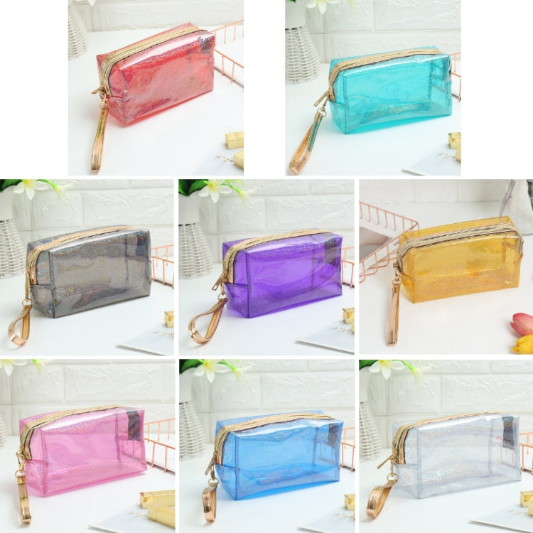 PVC Laser Transparent Portable Cosmetic Bag Travel Toiletry Bag(Violet) - Storage Boxes by PMC Jewellery | Online Shopping South Africa | PMC Jewellery