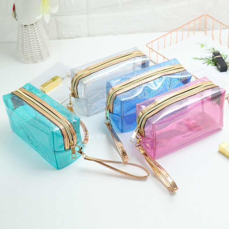 PVC Laser Transparent Portable Cosmetic Bag Travel Toiletry Bag(Violet) - Storage Boxes by PMC Jewellery | Online Shopping South Africa | PMC Jewellery