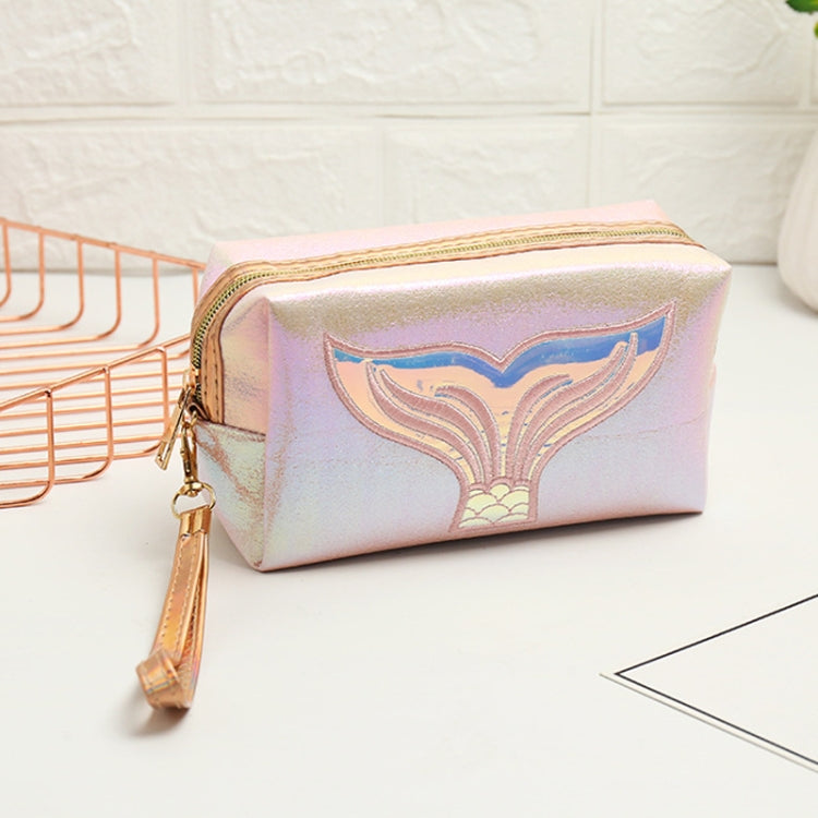 PU Laser Fishtail Portable Large Capacity Makeup Toiletries Bag(Light Pink) - Storage Boxes by PMC Jewellery | Online Shopping South Africa | PMC Jewellery