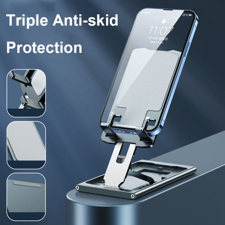 028 Portable Foldable Aluminum Alloy Phone Live Holder(Blue) - Desktop Holder by PMC Jewellery | Online Shopping South Africa | PMC Jewellery