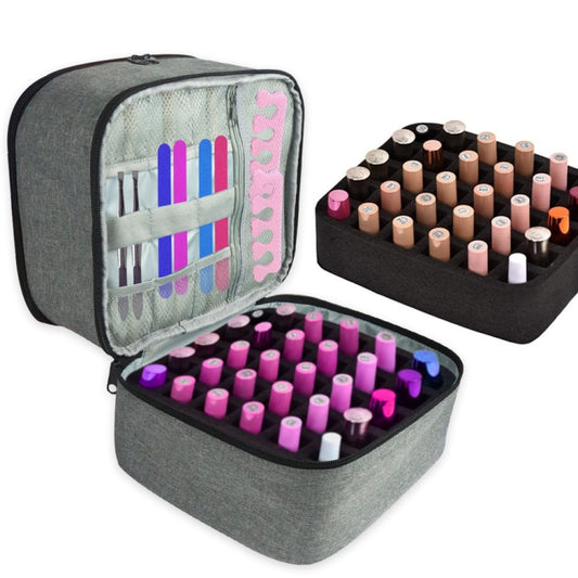 Nail Polish Storage Bag Portable Essential Oil Lipstick Organizer(Grey) - Storage Boxes by PMC Jewellery | Online Shopping South Africa | PMC Jewellery