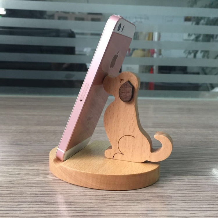 Wooden Mobile Phone Bracket Beech Lazy Mobile Phone Holder,Style: Golden Retriever - Desktop Holder by PMC Jewellery | Online Shopping South Africa | PMC Jewellery