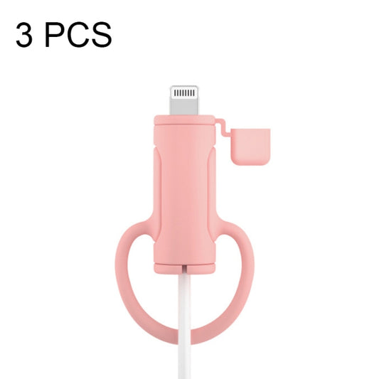 3 PCS Soft Washable Data Cable Silicone Case For Apple, Spec: 8 Pin (Pink) - Cable Organizer by PMC Jewellery | Online Shopping South Africa | PMC Jewellery