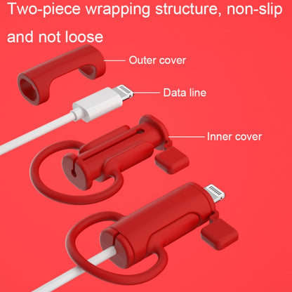 3 PCS Soft Washable Data Cable Silicone Case For Apple, Spec: USB (Red) - Cable Organizer by PMC Jewellery | Online Shopping South Africa | PMC Jewellery