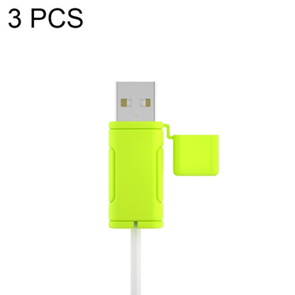 3 PCS Soft Washable Data Cable Silicone Case For Apple, Spec: USB (Mustard Green) - Cable Organizer by PMC Jewellery | Online Shopping South Africa | PMC Jewellery