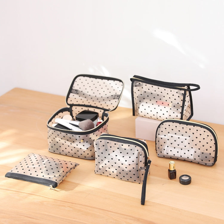 Flocking Love Mesh Portable Cosmetic Bag, Style: Briefcase - Storage Boxes by PMC Jewellery | Online Shopping South Africa | PMC Jewellery