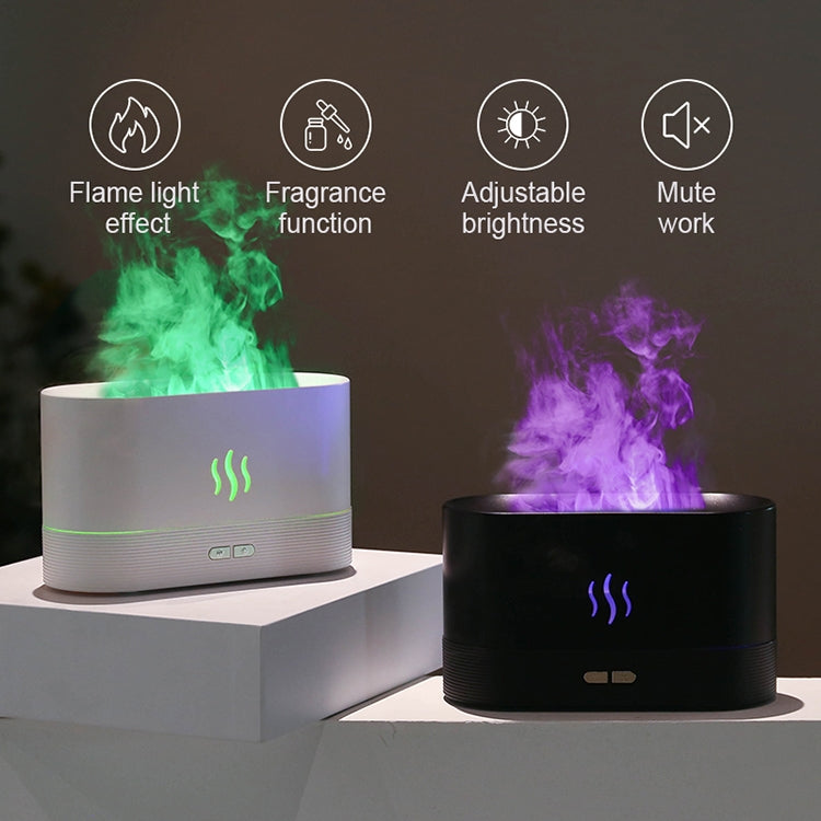 7 Color Flame Aromatherapy Machine Home Office Desk Air Humidifier(Black) - free shipping - PMC TechLife - Order now!