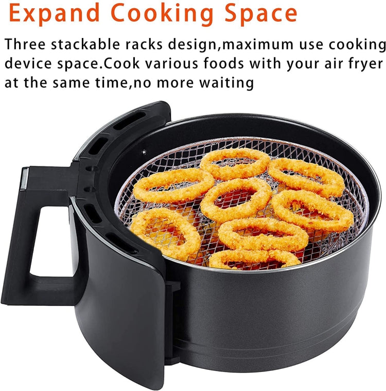 Air Fryer Accessories 8-inch Three Layer Round Grill Steam Rack - Electric Deep Fryers by PMC Jewellery | Online Shopping South Africa | PMC Jewellery