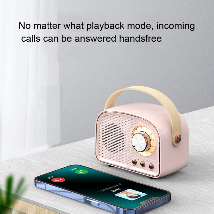DW21 Vintage Radio BT Speaker Support TF Card/U Disk to Play(Pink) - Desktop Speaker by PMC TechLife | Online Shopping South Africa | PMC TechLife | Buy Now Pay Later Mobicred
