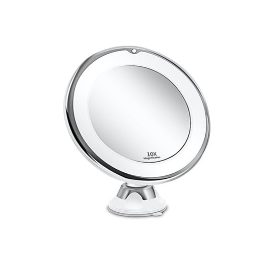 12cm Makeup Mirror with LED Fill Light 10X Magnification Suction Cup Beauty Mirror - Mirror by PMC Jewellery | Online Shopping South Africa | PMC Jewellery