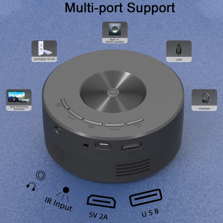 YT200 320 X 180P LED HD Mini Projector USB Powered Support Wired Connection Phone Screen(White) - Mini Projector by PMC TechLife | Online Shopping South Africa | PMC TechLife