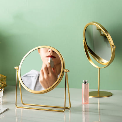 Desktop Makeup Mirror Simple Portable Mirror Rotating Dressing Mirror,Style: Gold High Model - Mirror by PMC Jewellery | Online Shopping South Africa | PMC Jewellery