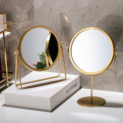 Desktop Makeup Mirror Simple Portable Mirror Rotating Dressing Mirror,Style: Gold High Model - Mirror by PMC Jewellery | Online Shopping South Africa | PMC Jewellery