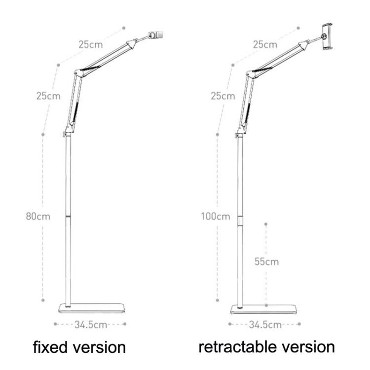 SSKY L10 Home Cantilever Ground Phone Holder Tablet Support Holder, Style: Retractable (White) - Lazy Bracket by SSKY | Online Shopping South Africa | PMC Jewellery