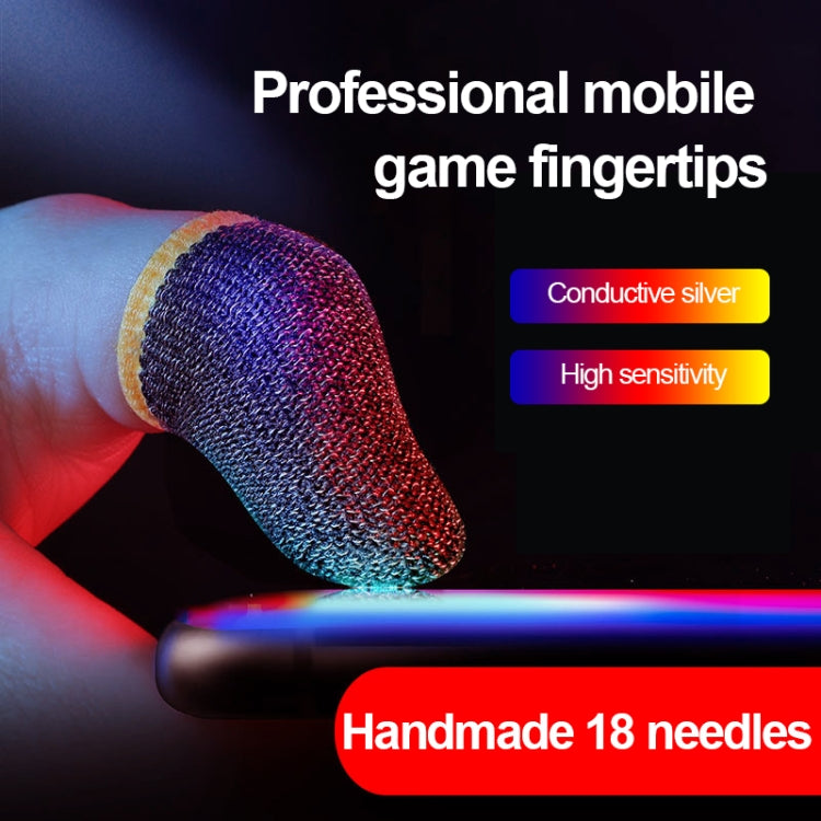 15 Pairs  18 Needles Gaming Finger Glove Anti-sweat and Non-slip Glove,Color: Silver Fibre Red Trim - Gaming Finger Sleeves by PMC TechLife | Online Shopping South Africa | PMC TechLife