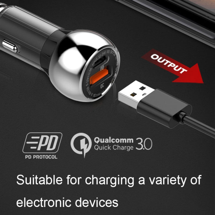 LDNIO C1 36W PD + QC 3.0 Car Fast Charger High Power Smart USB Car Charger with Micro USB Cable - Car Charger by LDNIO | Online Shopping South Africa | PMC Jewellery