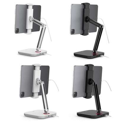 SSKY X38 Desktop Phone Tablet Stand Folding Online Classes Support, Style: Single Arm Charging Version (White) - Desktop Holder by SSKY | Online Shopping South Africa | PMC Jewellery