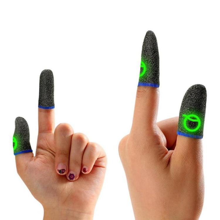 3 Pairs Gaming Finger Sleeve Breathable Luminous Fingertips,Color: Silver Fiber Blue - Gaming Finger Sleeves by PMC TechLife | Online Shopping South Africa | PMC TechLife