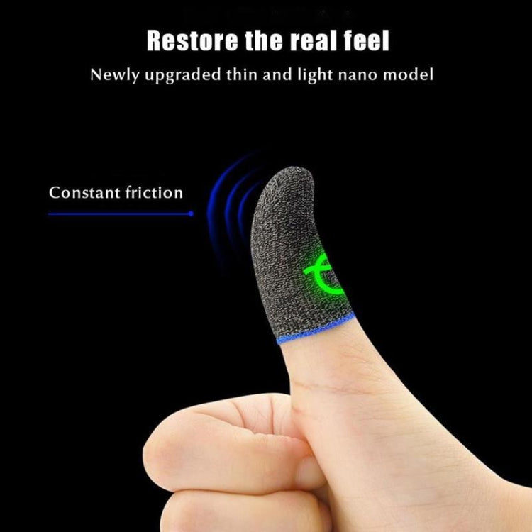 3 Pairs Gaming Finger Sleeve Breathable Luminous Fingertips,Color: Silver Fiber Blue - Gaming Finger Sleeves by PMC TechLife | Online Shopping South Africa | PMC TechLife