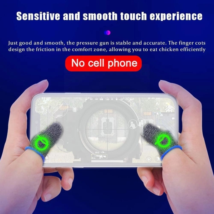 3 Pairs Gaming Finger Sleeve Breathable Luminous Fingertips,Color: Silver Fiber Blue - Gaming Finger Sleeves by PMC TechLife | Online Shopping South Africa | PMC TechLife