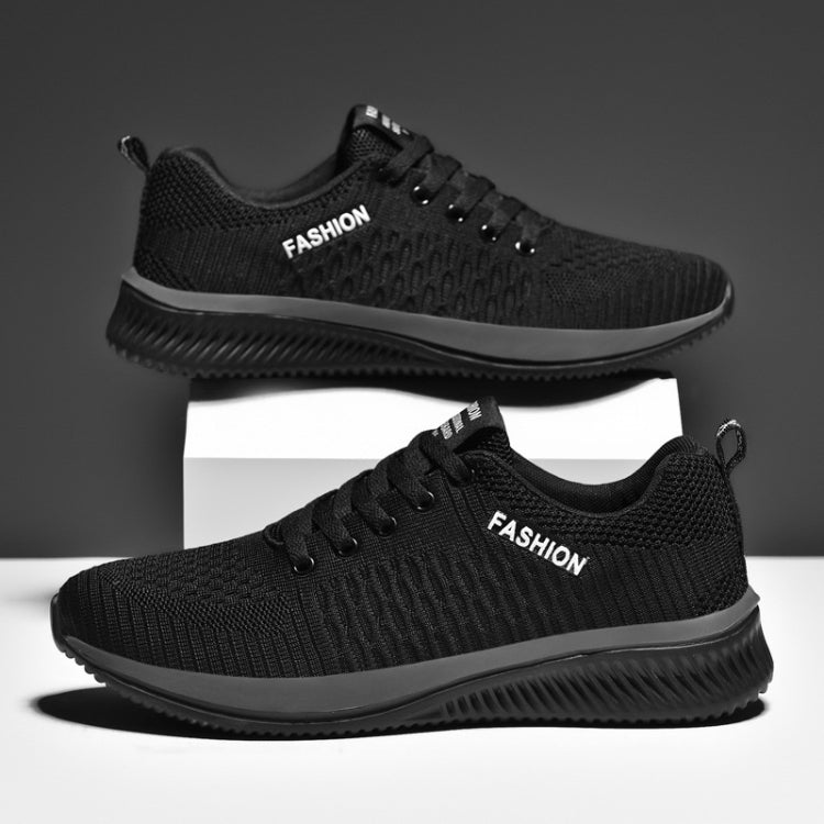 JD-9088 Autumn Fly Woven Soft Bottom Men Leisure Shoes Couple Running Shoes, Size: 42(Black Ash) - Casual Shoes by PMC Jewellery | Online Shopping South Africa | PMC Jewellery