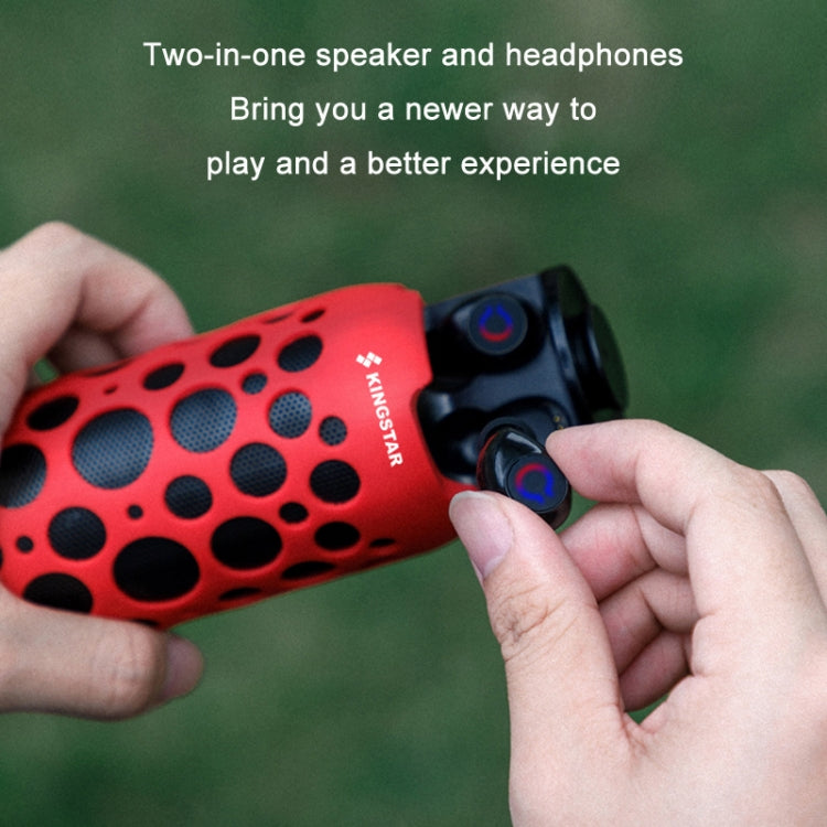 K045 2 In 1 Outdoor Mini Wireless Bluetooth Audio In-Ear Headphones(Red) - Desktop Speaker by PMC Jewellery | Online Shopping South Africa | PMC Jewellery