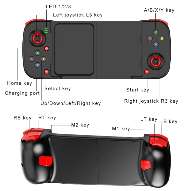 D3 Telescopic BT 5.0 Game Controller For IOS Android Mobile Phone(Red Blue) - Controller Gamepad by PMC TechLife | Online Shopping South Africa | PMC TechLife