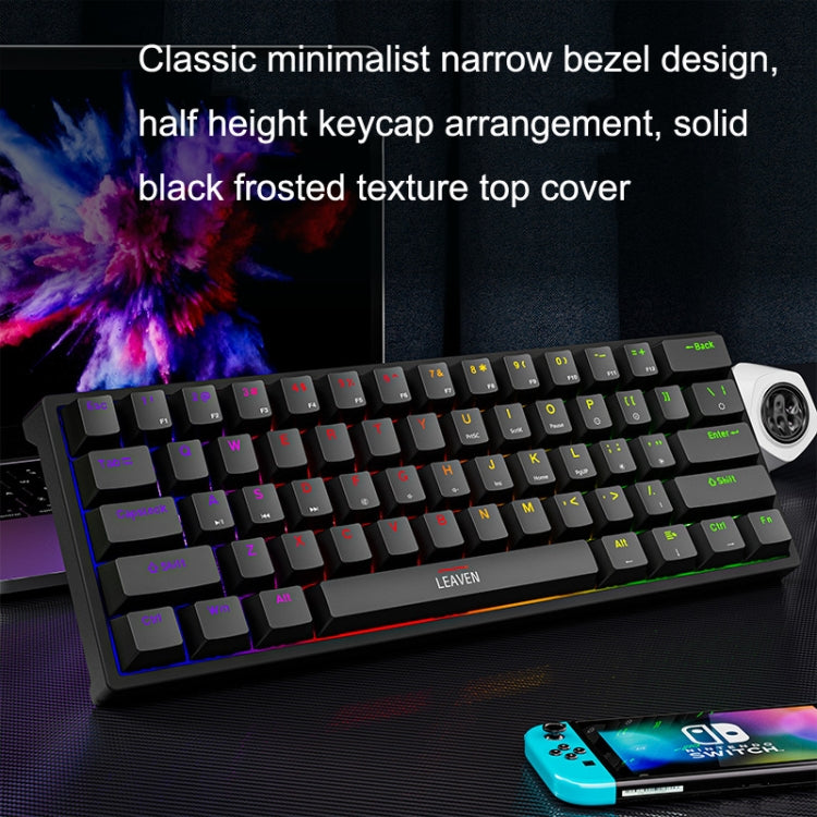 LEAVEN K620 61 Keys Hot Plug-in Glowing Game Wired Mechanical Keyboard, Cable Length: 1.8m, Color: Black Green Shaft - free shipping - PMC TechLife - Order now!