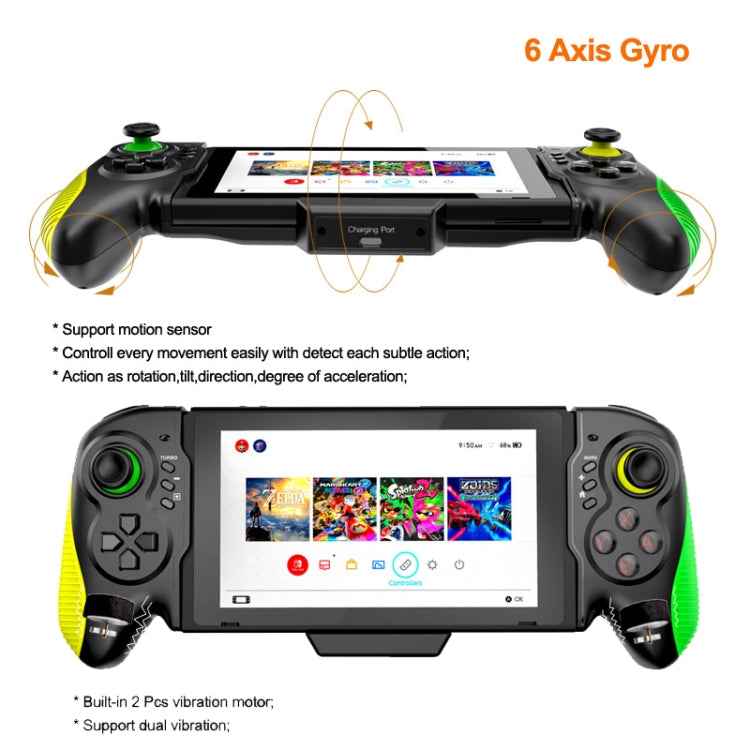 STK-7037 For Switch Game Controller with 6-axis Somatosensory Burst Function(Yellow Green) - Gamepads by PMC TechLife | Online Shopping South Africa | PMC TechLife