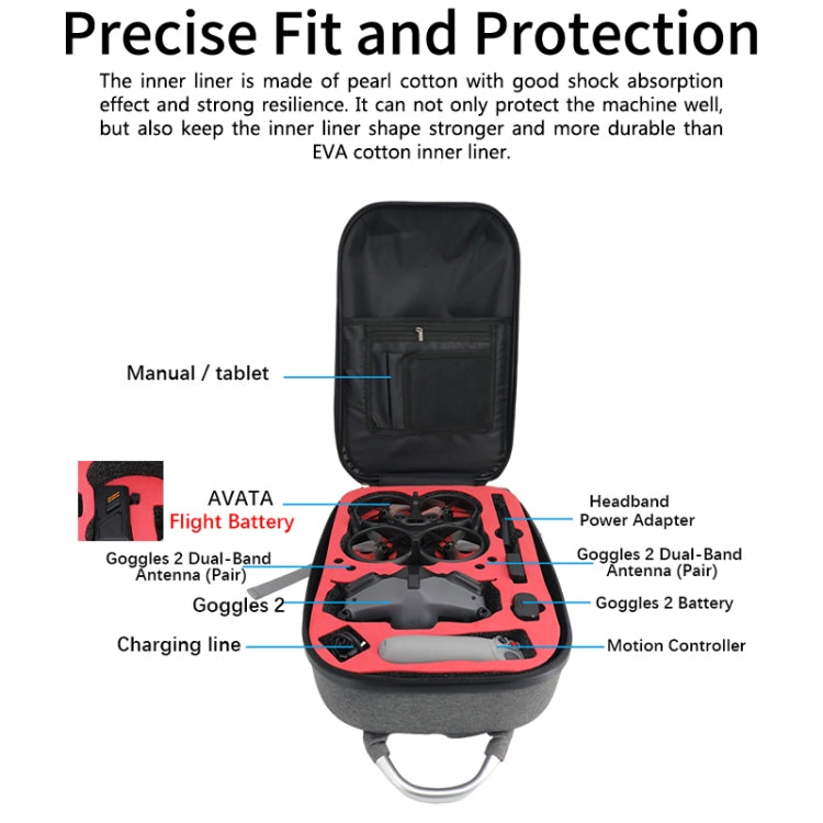 For DJI Avata Carbon Fiber Backpack Shockproof And Waterproof Bag(Black and Gray) -  by PMC Jewellery | Online Shopping South Africa | PMC Jewellery