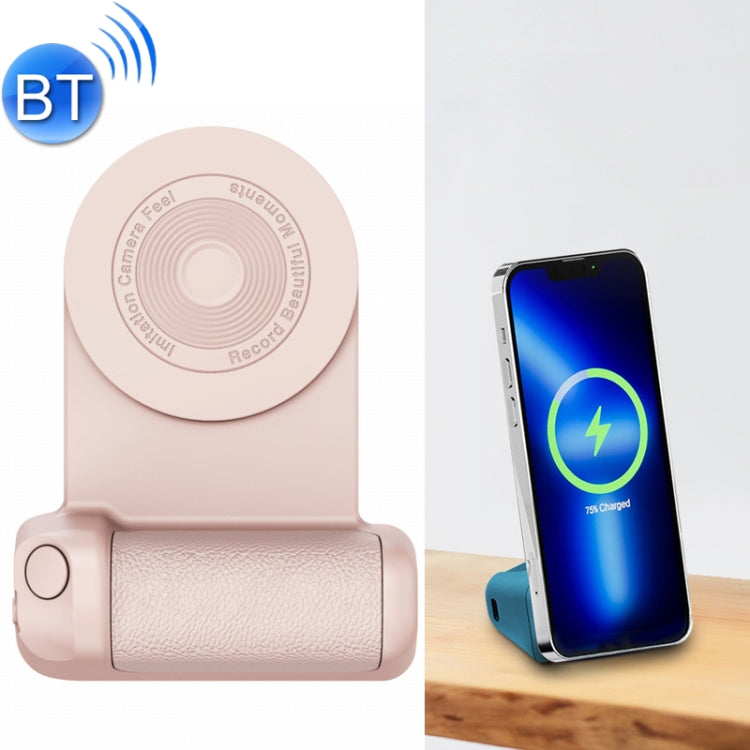 BBC-8 3 In1 Magnetic Absorption Wireless Charging Phone Stand Bluetooth Handheld Selfie Stick, Style: Upgrade Model(Pink) - Multifunction Charger by PMC Jewellery | Online Shopping South Africa | PMC Jewellery