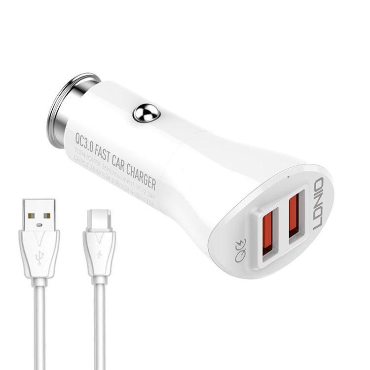 LDNIO C511Q 36W QC 3.0 Phone Fast Charger Dual-USB Ports Smart Car Charger with Micro USB Cable - free shipping - PMC TechLife - Order now!