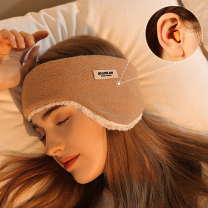 Golovejoy Winter Warm Soundproof Earmuffs + Earplugs Set Sleep Eye Mask(Beige) - Eye Masks by PMC Jewellery | Online Shopping South Africa | PMC Jewellery