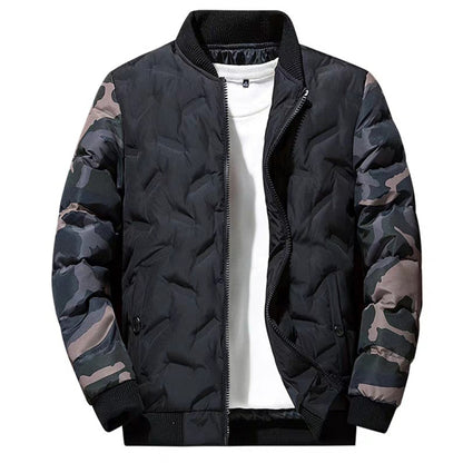 Men Jacket Winter Down Cotton Jacket Camouflage Baseball Jacket, Size: XL(Grey) - Cardigan by PMC Jewellery | Online Shopping South Africa | PMC Jewellery