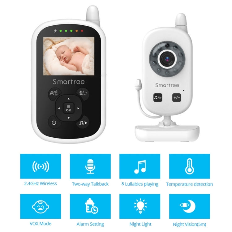 UU24 2.4 Inch Wireless Baby Monitor Camera Temperature Monitor 2 Way Audio VOX Lullaby EU Plug - Baby Monitor by PMC Jewellery | Online Shopping South Africa | PMC Jewellery