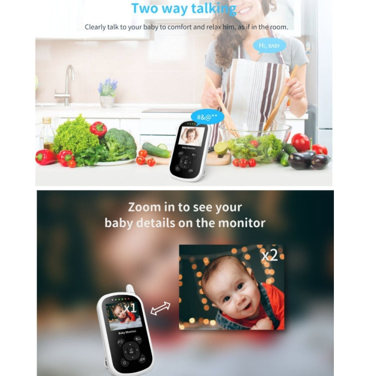 UU24 2.4 Inch Wireless Baby Monitor Camera Temperature Monitor 2 Way Audio VOX Lullaby EU Plug - free shipping - PMC TechLife - Order now!