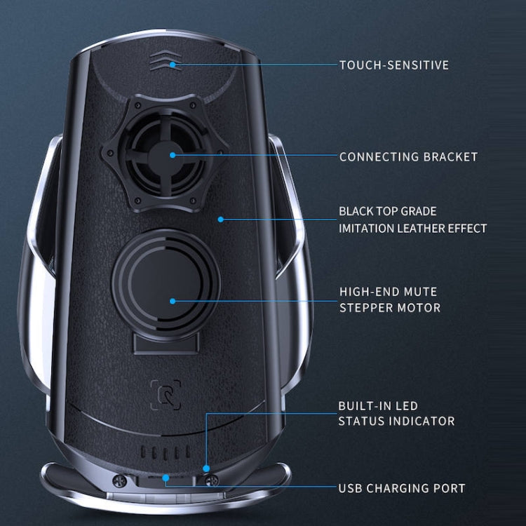 Q3 Infrared Induction Magnetic Car Wireless Charging Phone Bracket with Micro USB + 8 Pin + Type-C / USB-C Magnetic Connector(Blue) - free shipping - PMC TechLife - Order now!