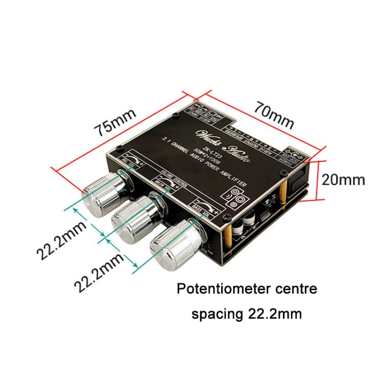 LT23 50W+100W 2.1 Channel TWS Bluetooth Audio Receiver Amplifier Module With Subwoofer - Breadboard / Amplifier Board by PMC Jewellery | Online Shopping South Africa | PMC Jewellery