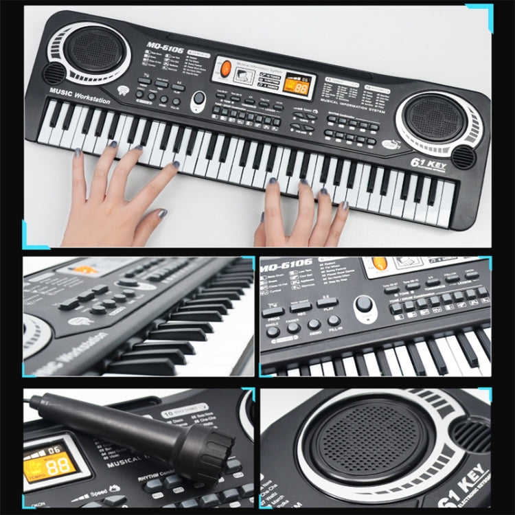 MQ6106 61-Keys Multifunctional Electronic Organ Children Toy with Microphone, Spec: Battery Version - Keyboard Instruments by PMC Jewellery | Online Shopping South Africa | PMC Jewellery