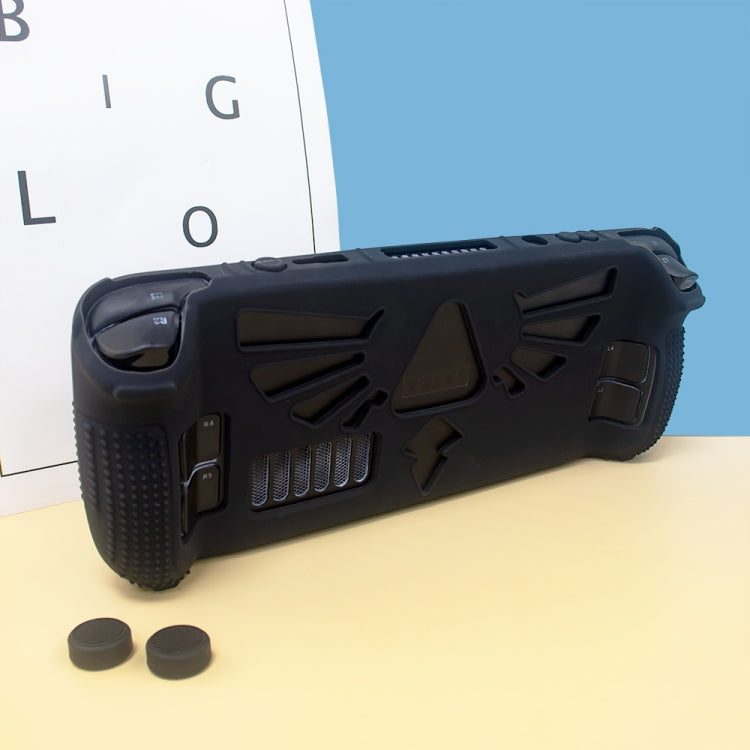 For Steam Deck V V4-1 Pocket Consoles Silicone Non-slip Protective Case with Holder Function(Black) - Accessories by PMC TechLife | Online Shopping South Africa | PMC TechLife