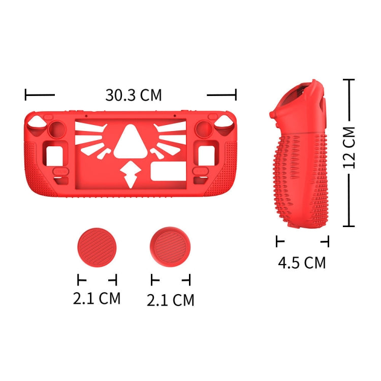 For Steam Deck V V4-1 Pocket Consoles Silicone Non-slip Protective Case with Holder Function(Red) - Accessories by PMC TechLife | Online Shopping South Africa | PMC TechLife